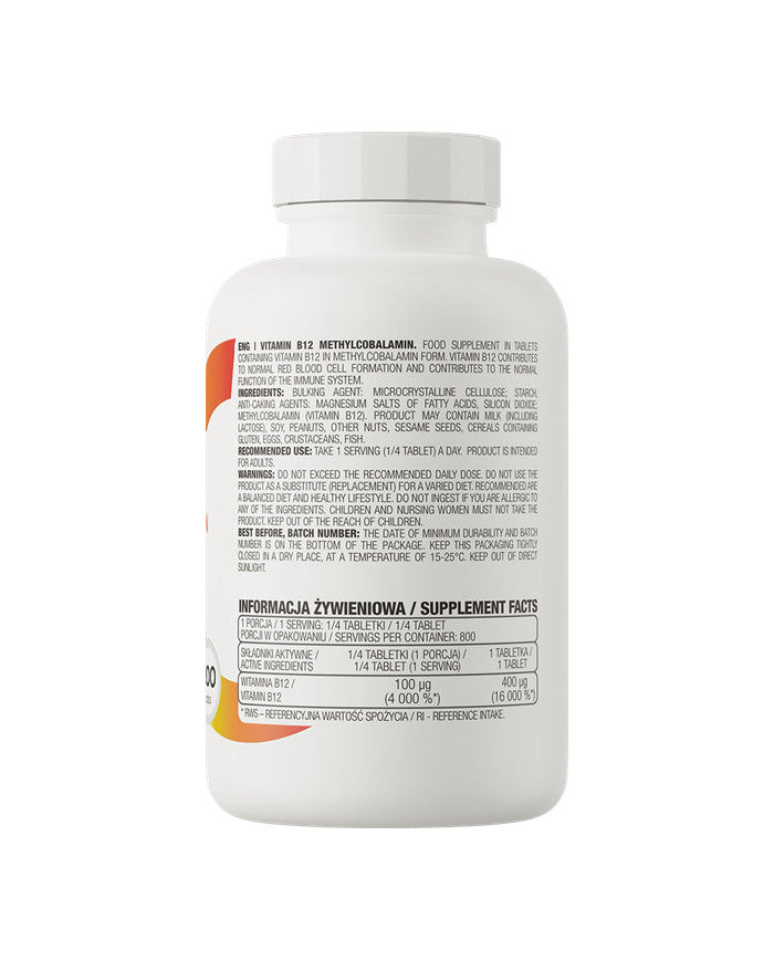 OstroVit Vitamin B12  Methylocobalamin 200 tab – zdjęcie 2