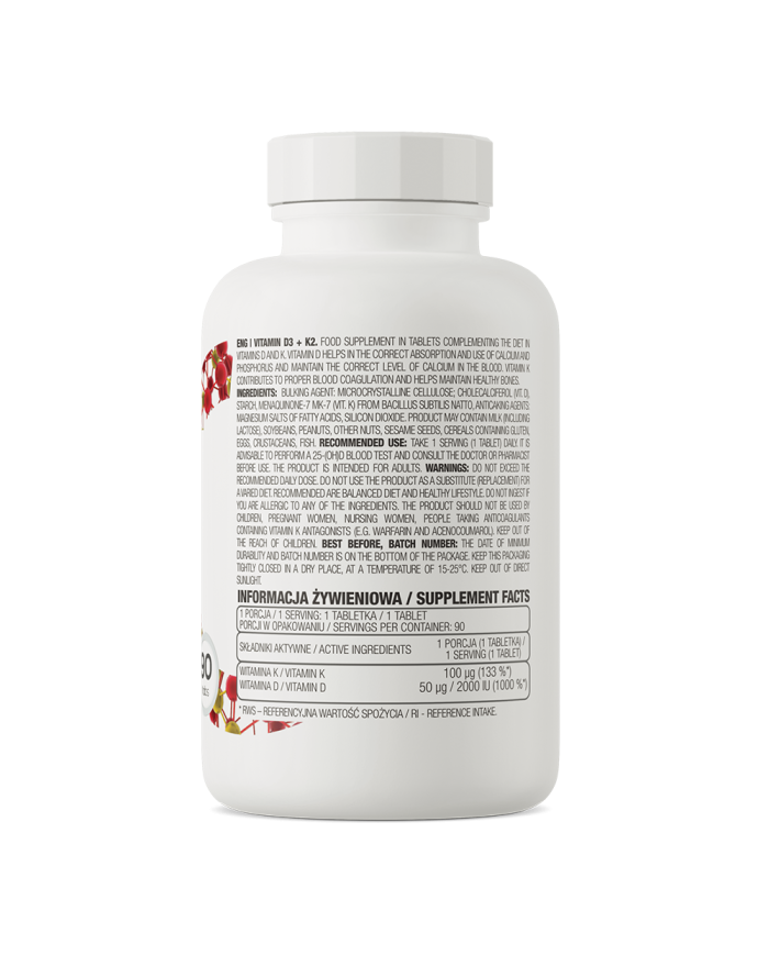 OstroVit Vitamin D3 + K2 90 tab – zdjęcie 2