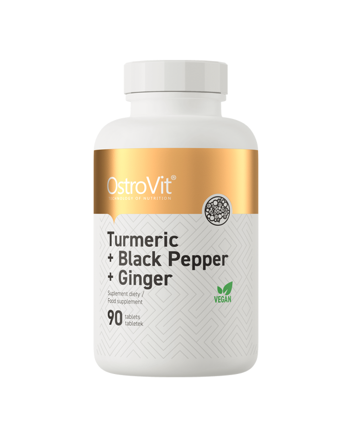 OstroVit Turmeric + Black Pepper +  Ginger 90 tab – zdjęcie 3