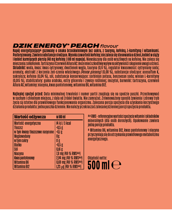 DZIK® ENERGY 500ml – zdjęcie 5